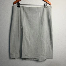 Grace Elements Neutral Gray Pleated Career Pencil Skirt Women's Size 14 Business