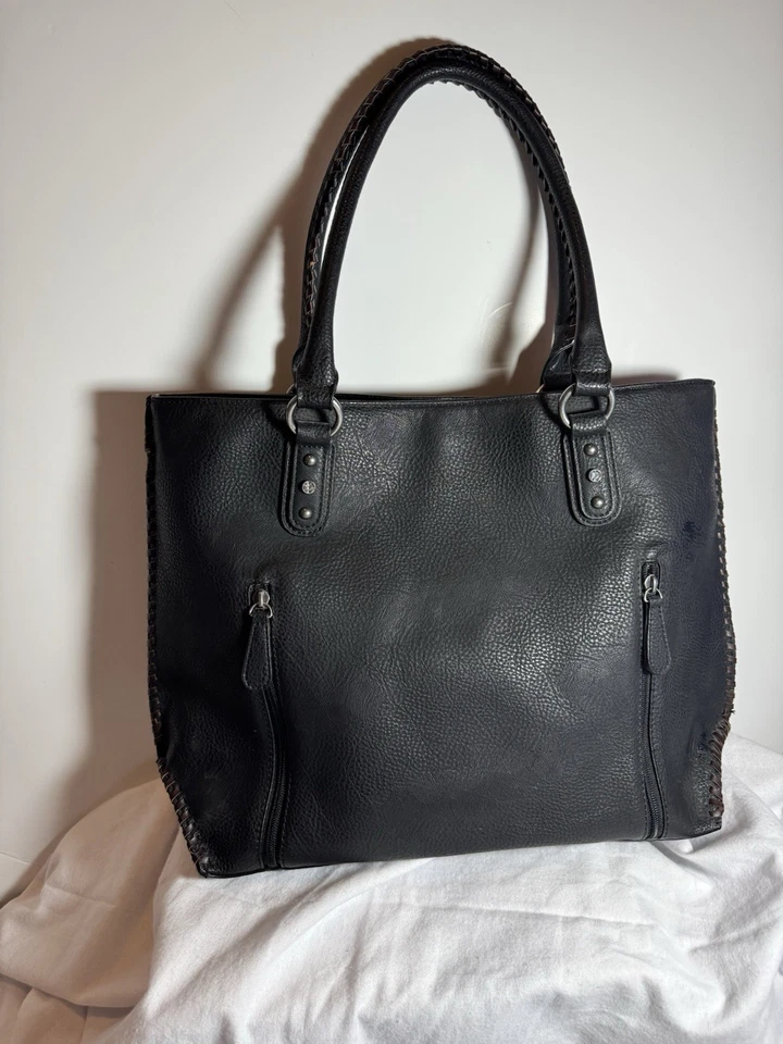 Bolso de hombro Blazin Roxx de cuero marrón oscuro con cancelación para mujer Foto 4 de 4