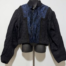 Antique Civil War Era Victorian Blouse Bodice Wedding Jacket Jacquard Mourning