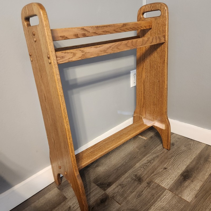 Amish Wooden Oak Quilt Rack