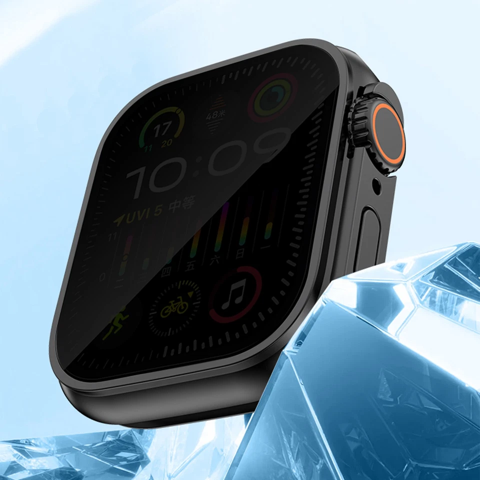 Paquete de 2 fundas para Apple Watch Series 11 10 9 8 7 6 SE 42/44/45/46mm + cristal de privacidad Foto 4 de 4