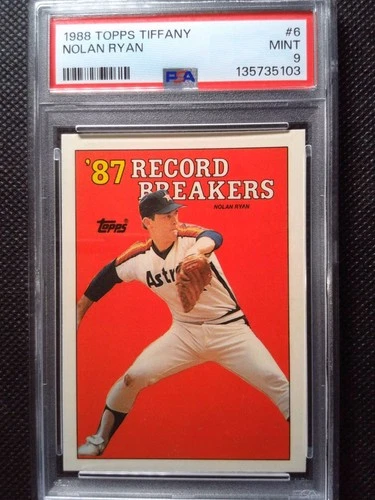 1988 Topps Tiffany - Nolan Ryan #6 - PSA 9 - Graded Mint - Record Breakers