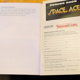 Dragon's Lair Sega CD 1993 ReadySoft Fantasy Action Adventure Manual Included