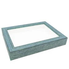 4x4 In Shadowbox Gallery Wood Frames - Weathered Blue DEEP Shadow Box Frame - Di