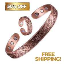 Copper Plated Magnetic Bracelet for Arthritis Pain Relief Powerful Magnets Cuff