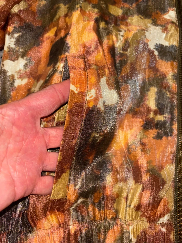 Ruby Rd Jacket Abstract Print Rust Green Full Zip Womens Size 8 Mock Neck - Image 4 of 4