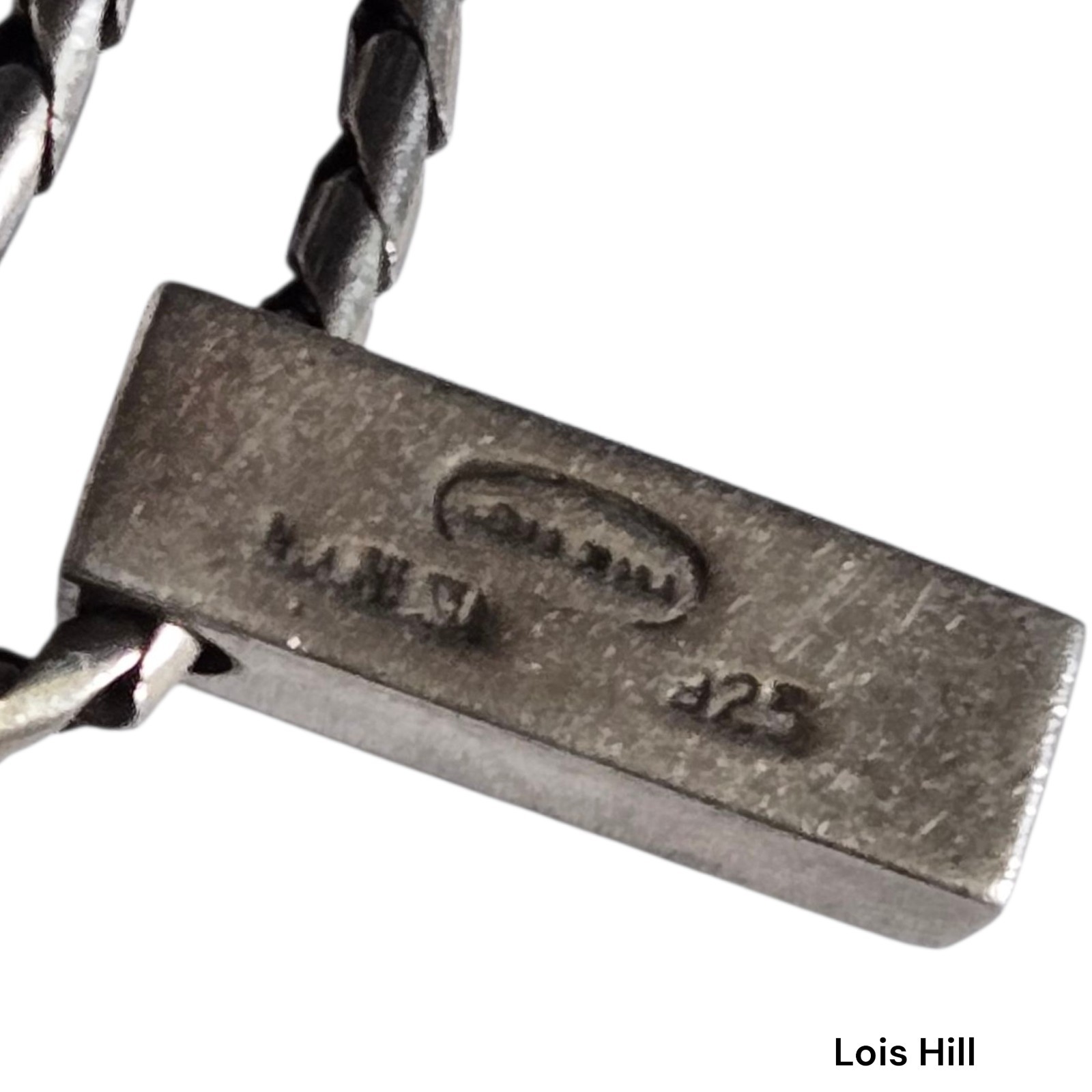 Lois Hill Sterling Silver Rectangular Pendant Nec… - image 3