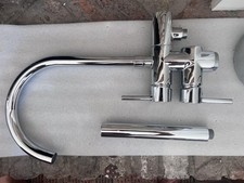 Freestanding Bathtub Faucet Tub Filler 2-Handle Silver Hand Shower Floor Mount
