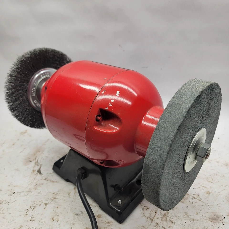 Amoladora de banco Tool Shop de 6" con cepillo de alambre/rueda de piedra - eje de 1/2" Foto 4 de 4