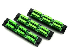 Lot of 3x LGX Fiber Optic Adapter Panel Single Mode 6 Duplex SC Connectors APC