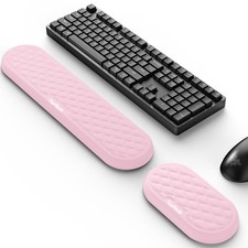 Upgraded Wider Wrist Rest Set, Soft Memory Foam Keyboard Hand Rest Pad, Compu...