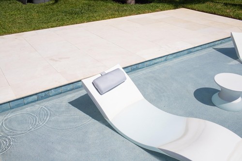 Headrest pillow for patio chaise lounge, in pool lounger on ledge with non-sl... - Picture 3 of 9
