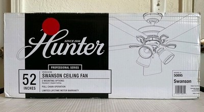 Hunter Ceiling Fan Swanson 52'' Reversible Blades Professional 50895 NEW