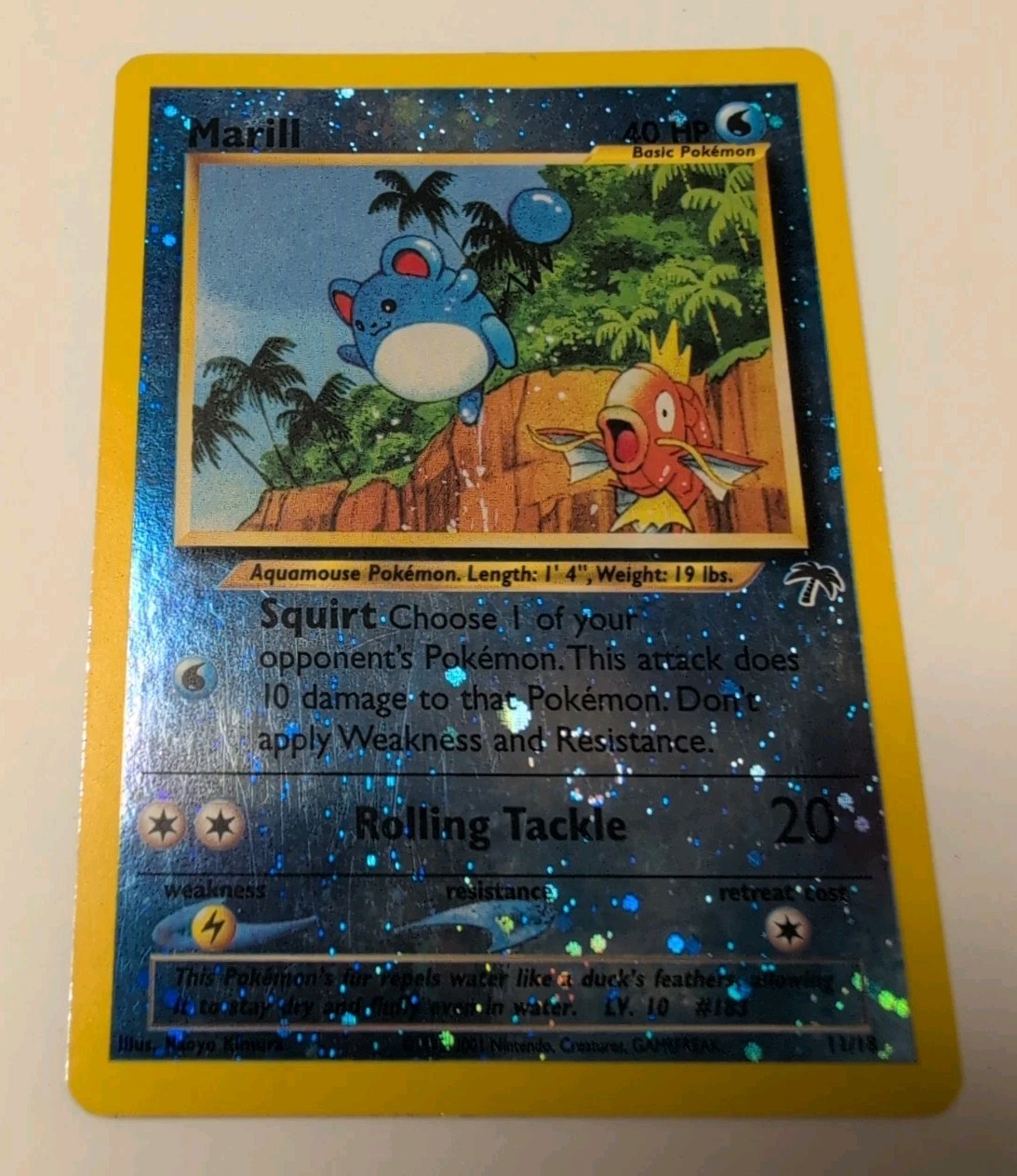 Pokémon Marill 11/18 Southern Islands Reverse Holo Promo English Trading Card