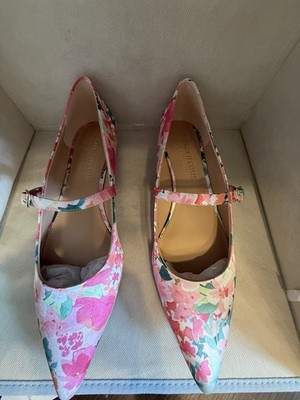 THINGS II COME KYRA  Pink Floral Flat Buckle Mary Jane Women's 5M
