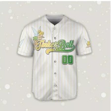Personalized Love Tinker Bell Happy St. Patrick's Day 3D BASEBALL JERSEY SHIRT