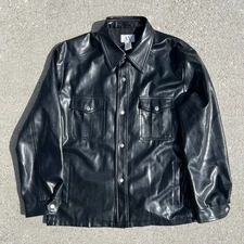 Armani Exchange Designer Shirt/Jacket Men's Size Large Black Button Collared 90s