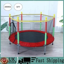 5FT Kid Trampoline With Safety Net Enclosure Children Outdoor Garden Fun Toy