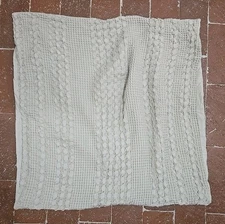 Euro Pillow Sham Textured 100% Cotton Size Light Tan 26"×26" Large Square EUC