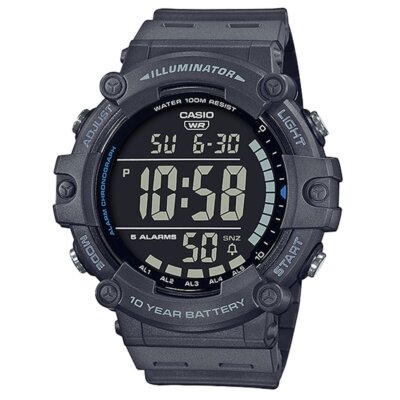 Herrenuhr CASIO AE-1500WH-8BVEF Silikon Grau Digital Chrono Timer Alarm
