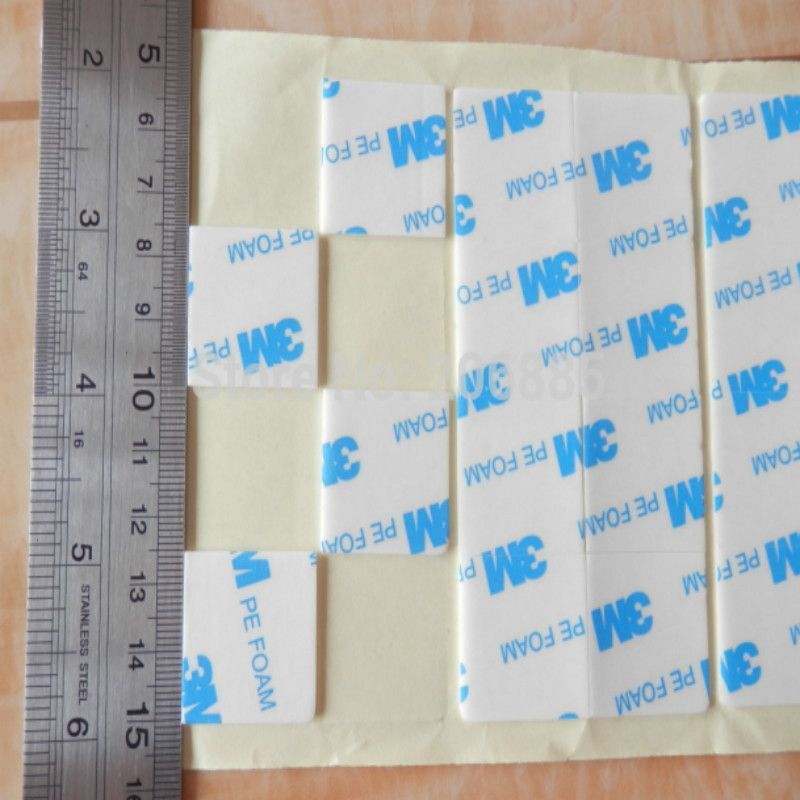 100 pezzi di Biadesivo VHB a schiuma acrilica 3M™T1600 PE FOAM - 25mm x 25mm