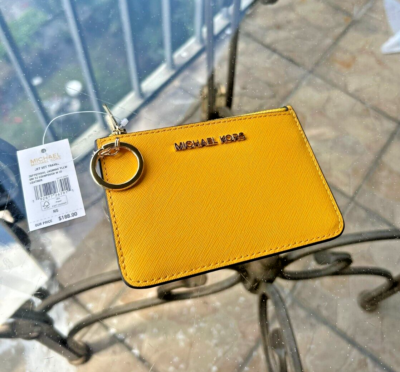 Michael Kors Lady Keychain Ring Small Leather Coin Pouch ID Holder