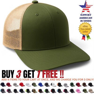 Trucker Hat Mesh Baseball Cap Mens Plain Adjustable Blank Snapback Ball Hats