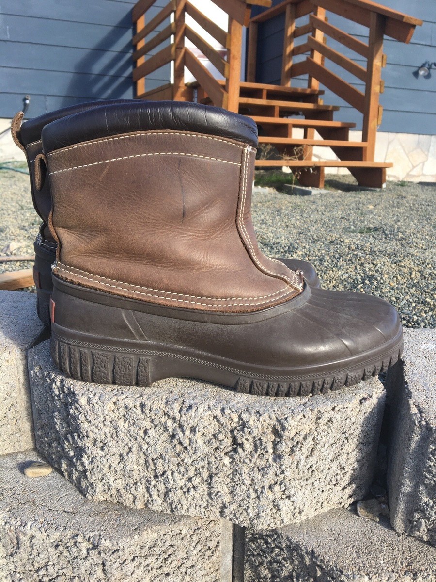 Sorel Brown Leather Rubber Steel Shank Winter Snow Boots  display picture 1