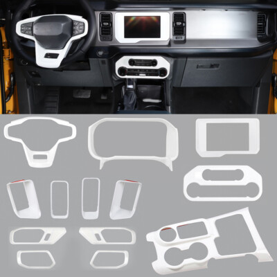 13x White Interior Set Dashboard Decor Panel Cover Trim Kit For Ford Bronco 21+