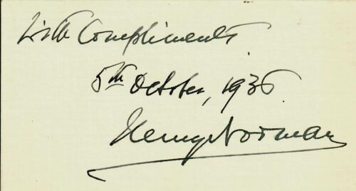 "1st Baronet" Sir Henry Norman Hand Signed 3X5 Index Card Todd Mueller COA - Bild 1 von 2