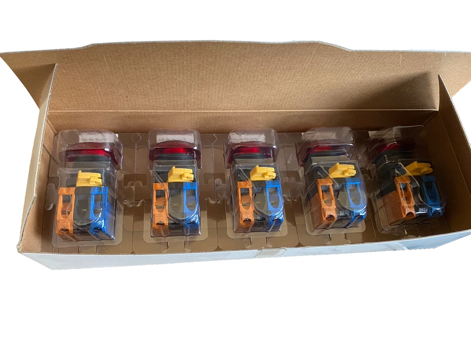 OMRON A22NL-BGA-TRA-G102-RC Push Button Switch Assm FG Plas Bzl Red 5PCS - Image 2 of 2