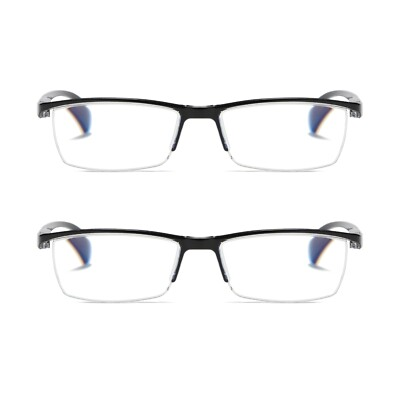 #ad #ad 2 PK Mens Half Frame Spring Hinge Reading Glasses Blue Light Blocking Readers $10.96