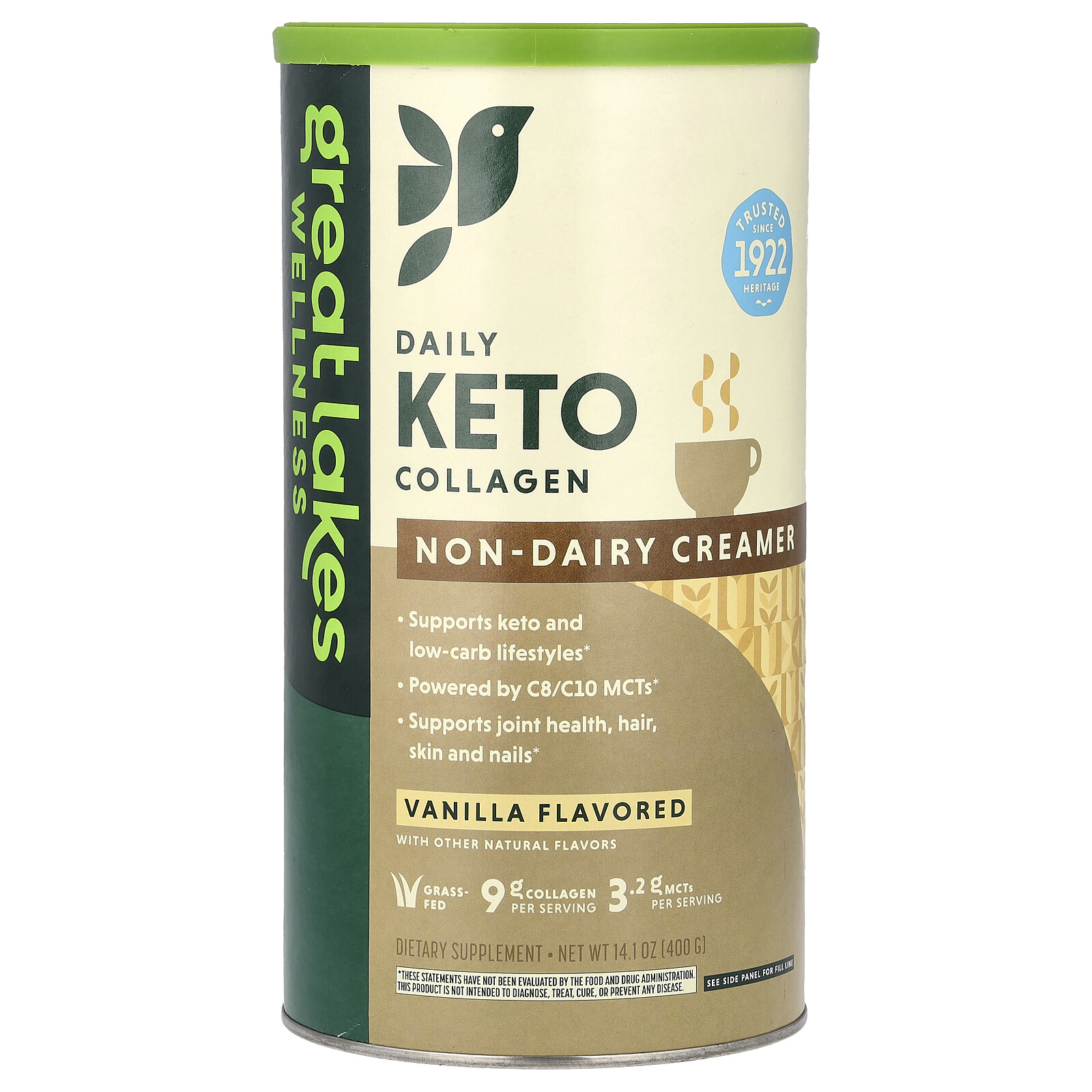 Daily Keto Collagen, Немолочные сливки, ваниль, 14,1 унции (400 г)