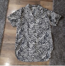 Victoria  s Secret Silky Zebra Animal Print Lounge Sleep Shirt Nightgown S