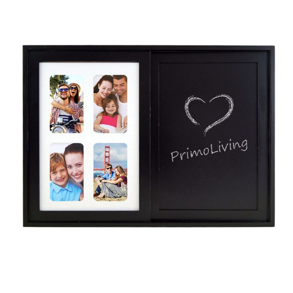 Holz Fotorahmen Bilderrahmen Rahmen Mit Memotafel / Kreidetafel P-790 Schwarz-image