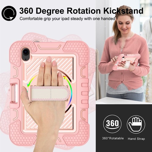 Für Apple iPad Mini 2024 8.3 Zoll / Mini 6 2021 Hybrid 360 Grad Hülle Case Rosa - Picture 6 of 7
