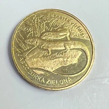 2009 Poland 2 Zlote, European Green Lizard animal coin, Y#678, UNC