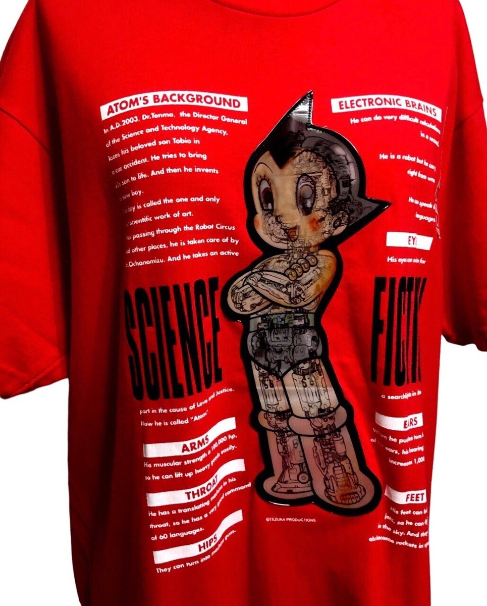Licensed ASTRO BOY T shirt RED (L) 3D Hologram SCIENCE