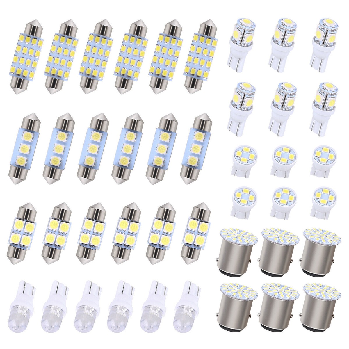 Tututu 14PCS Pacote Interior De Leds Para Carros T10 36mm Mapa De Placas De Luz Em Cúpula Kit Br I.348237679