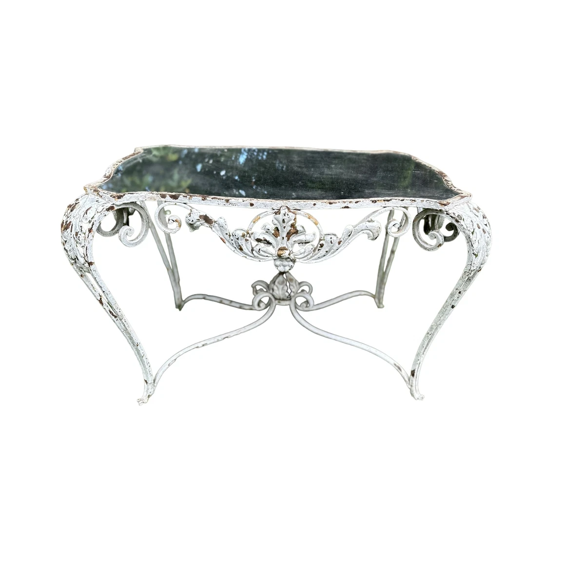 White wrought sale iron coffee table