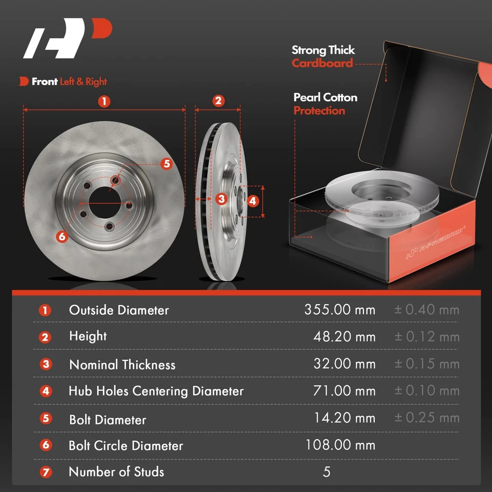 Rotor de freno de disco delantero y trasero y pastilla de freno para Jaguar XF 2010-2015 XJ XK XKR Foto 3 de 4