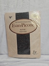 Vintage Evan Picone Pewter Glitter Large/Long Pantyhose Nylons