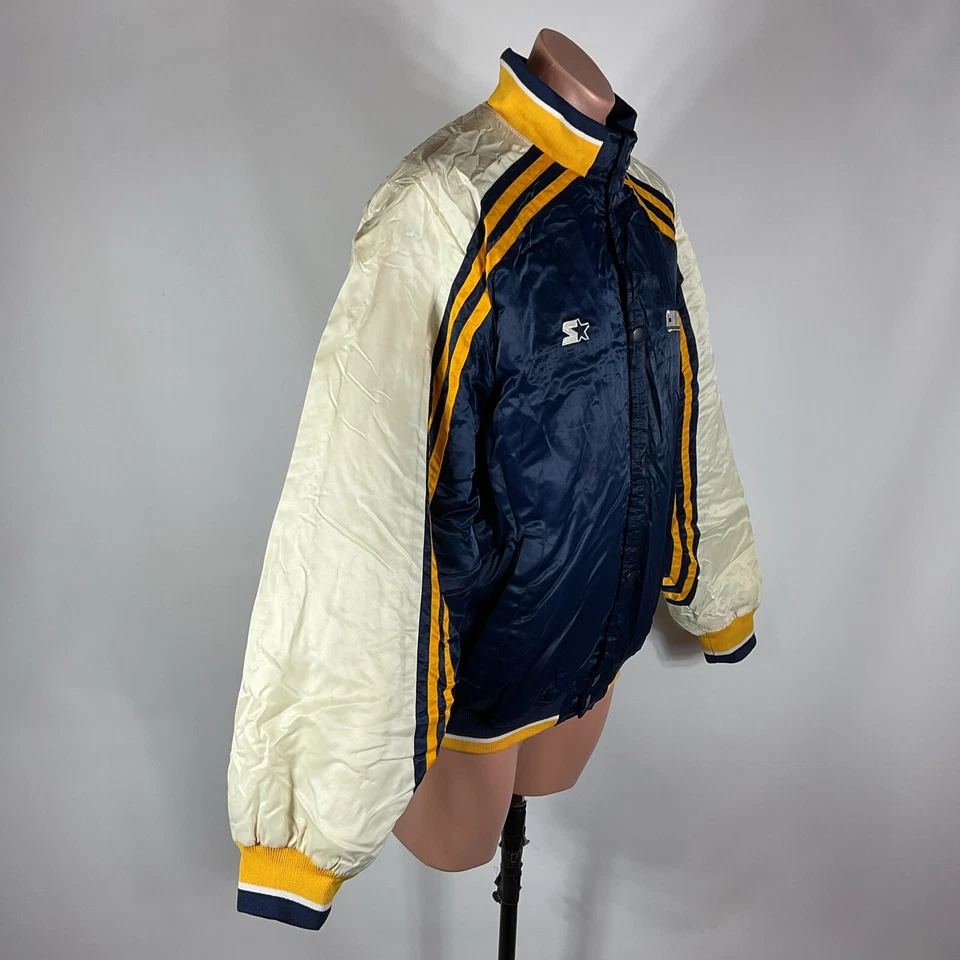 复古 STARTER PROLINE SD 或 LA Chargers NFL 缎面夹克 L Snap Puffer 足球 — 第 4/4 张图片