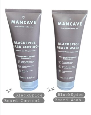 2 x ManCave Blackspice Bartwäsche & Bartkontrolle erfrischt und reinigt Bart 