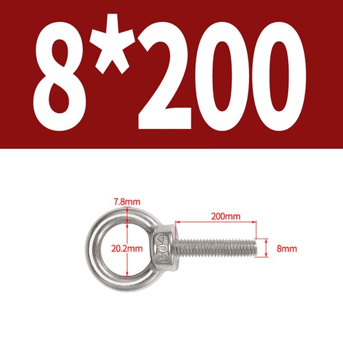 M3 M4 M5 M6 M8 Lifting Eye Bolts Thread Longshank 9mm - 200mm A2 Stainless Steel - Picture 63 of 63