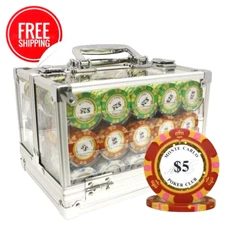 MRC POKER 600PCS 14G MONTE CARLO POKER CLUB POKER CHIPS SET WITH ACRYLIC CASE
