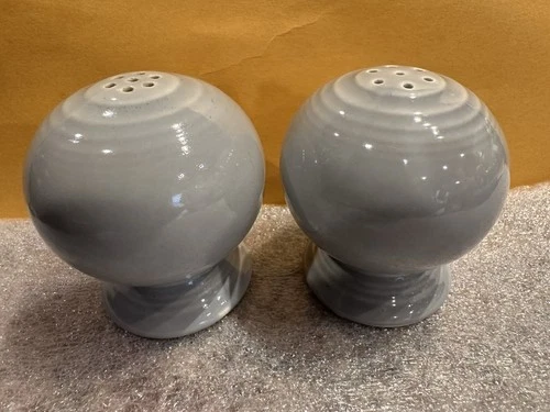 Homer Laughlin Fiesta Salt and Pepper Shakers Set, Gray with Stoppers