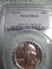 1955-D Washington Quarter PCGS MS63 (Old Blue Holder)
