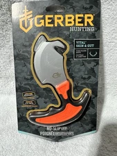 Gerber Hunting Vital Skin & Gut Fixed Blade With Sheath No Slip Grip Orange New