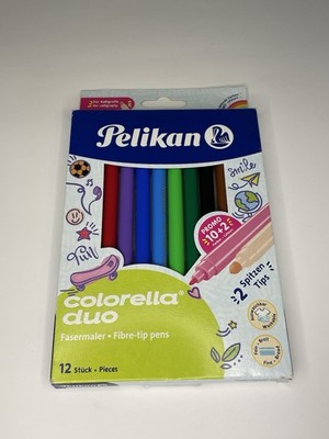PELIKAN Doppel-Faserschreiber Colorella Duo 12 Farben Stifte Maler in OVP 